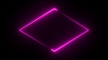Wall Mural - Neon frame for your design. Animated Rectangle neon glowing frame background