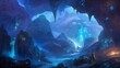 © MaiPineapple - Enchanting Glacial Cave with Luminescent Crystals and Mysterious Structure