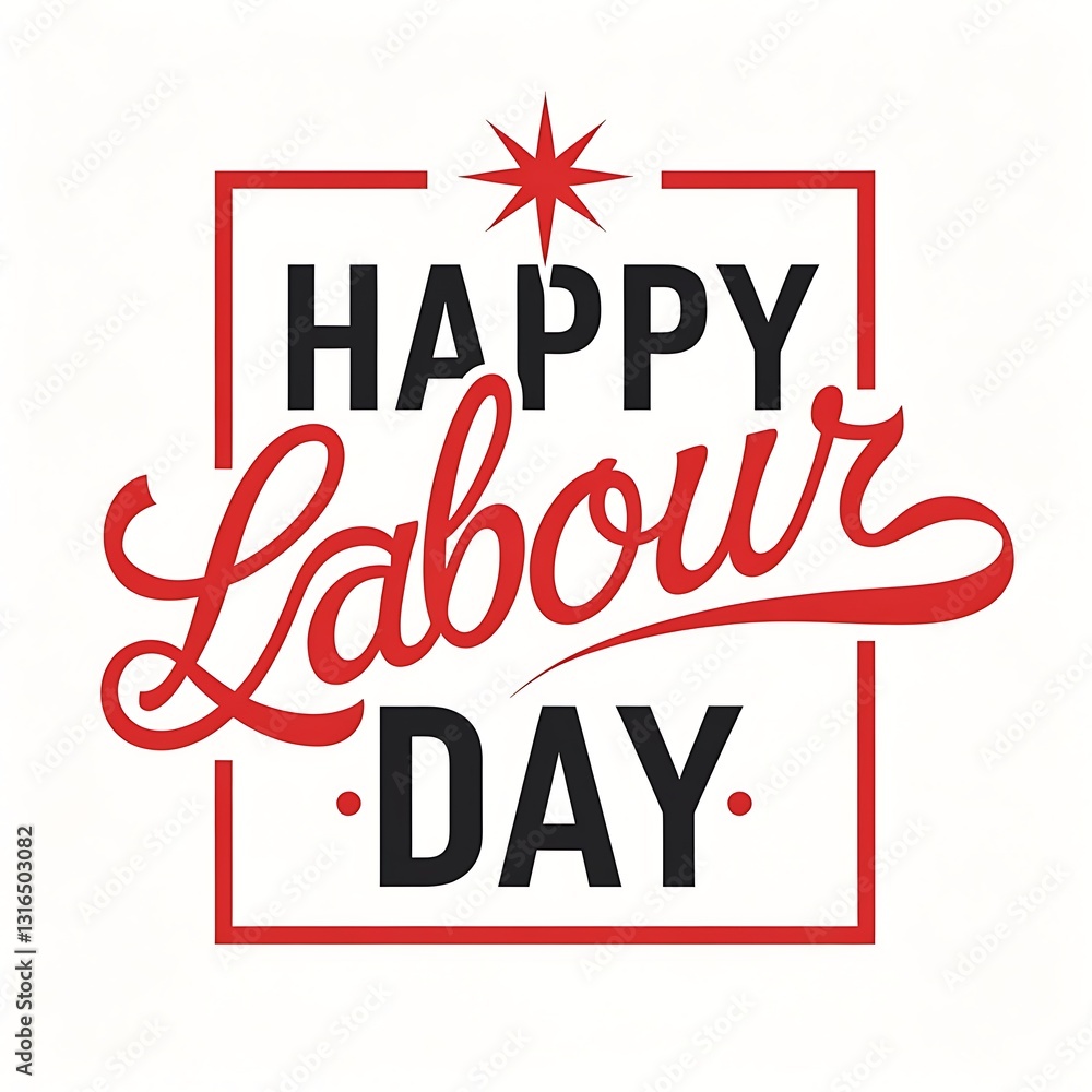 Labour day typography with bold text and script lettering, stylish may ...
