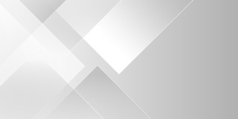 Fototapete - Modern Abstract white and gray transparent background with triangles' shapes. Space futuristic design concept. Decorative web layout or poster, banner. white paper texture gray background. vector.	