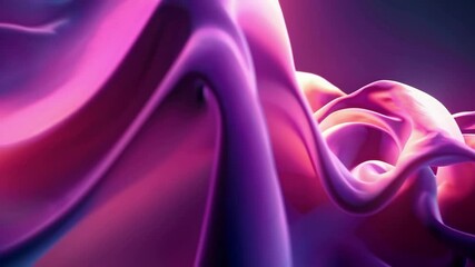 Poster - Flowing colorful silk fabric in shades of pink and purple, abstract art concept