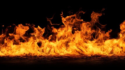 Leinwandbilder - Raging Flames Engulfing in Furious Firestorm with Dramatic Scorching Energy and Intense Combustion  Powerful dangerous and destructive fire burning with sizzling heat