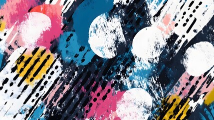 Leinwandbilder - Vibrant Abstract Composition with Colorful Overlapping Shapes and Dynamic Fluid Motions  digital artwork with a modern experimental style featuring a bold energetic design of intersecting lines
