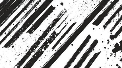 Leinwandbilder - Vibrant and energetic abstract background with bold black and white brushstrokes creating a dynamic contemporary and expressive design