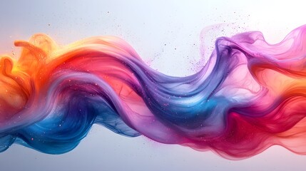 Leinwandbilder - Vibrant Fluid Abstract Motion Swirling Colorful Splash Digital Art Background Composition long title Vibrant dynamic fluid abstract motion with