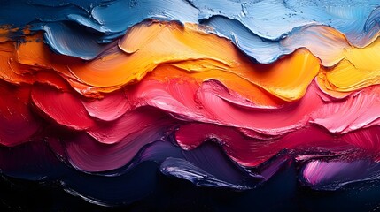 Leinwandbilder - Vibrant Fluid Acrylic Painting with Captivating Brush Strokes and Dynamic Color Palette