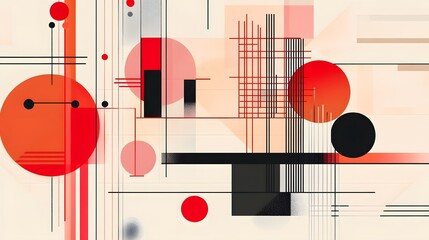 Poster - Vibrant Geometric Abstract Composition with Shapes and Color