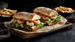 © AddStylerz - Fresh Shrimp Sandwich with Lettuce and Remoulade Sauce