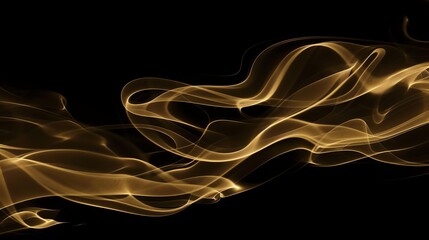 Wall Mural - abstract swirling golden light on a black background.