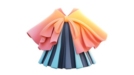 Leinwandbilder - Vibrant Origami Inspired Folded Paper Sculpture with Geometric Patterns and Shapes