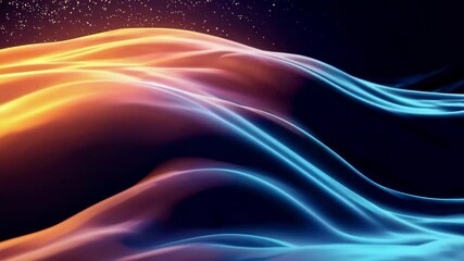 Aufkleber - Abstract colorful waves in gradient light, smooth flow. Digital art concept