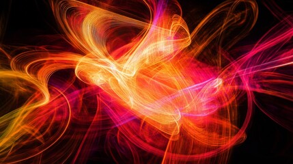 Fototapete - Abstract spiral lines in varying thicknesses against a dark background, creating a sense of motion and depth in the composition.
