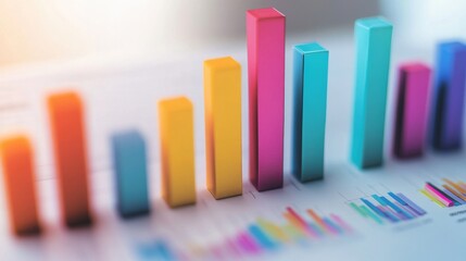Poster - Cluster of bar charts with varied colors and sizes, positioned on a clean white background for a clear and simple presentation.