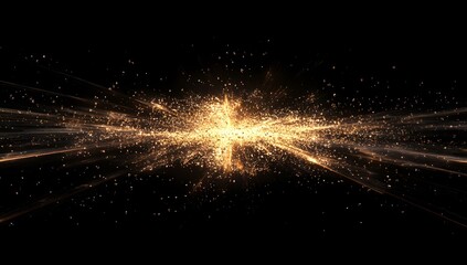 Poster - Golden explosion in darkness