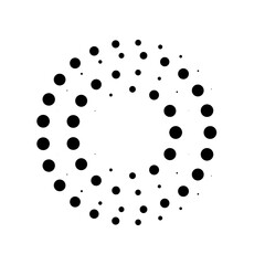 Wall Mural - halftone dotted speed lines circle. geometric art in circle form. round swirl movement symbol. halft