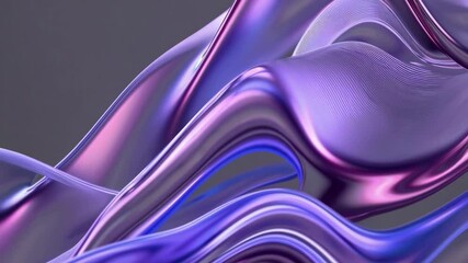 Poster - Abstract flowing metallic texture in blue and purple hues. Artistic design concept