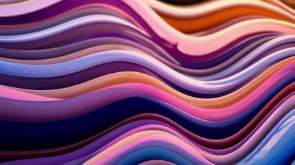 Poster - Colorful abstract wavy pattern in pastel shades, smooth texture. Artistic design concept