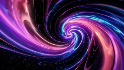 Poster - Vibrant neon swirl with luminous colors, abstract background. Digital art design concept
