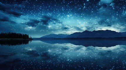 tranquil clear blue night sky