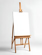 © Lauren - Wooden easel with blank canvas isolated on a transparent or white background
