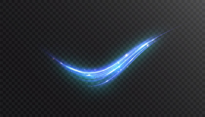 Wall Mural - bright blue glow rays light trace bright motion. glowing bright swirl for game interface design and 