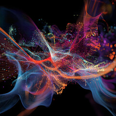 Wall Mural - A colorful, swirling mass of dots