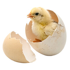 Wall Mural - A chicken egg hatching on a PNG background