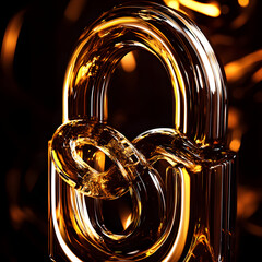 Wall Mural - A golden lock with a spiral design