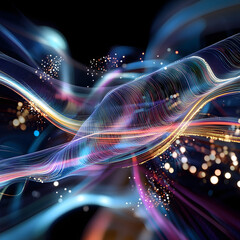 Wall Mural - A colorful, swirling pattern of light and dark blue and purple