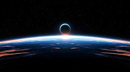 Wall Mural - stunning view of earth from space showcasing its beautiful colors against the infinite blackness of 
