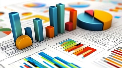 Fototapete - Create  prompts for stock photos related to Business finance and investment, Analyze economic growth charts for informed business finance with - characters and ending with