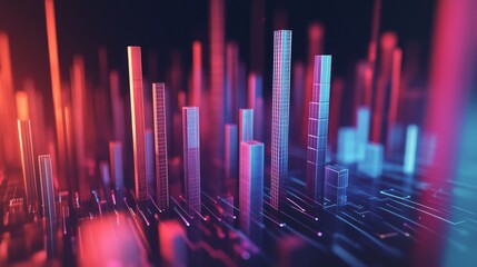 Aufkleber - Create  prompts for stock photos related to Digital D Bar chart with numerical values in percentage with - characters and ending with