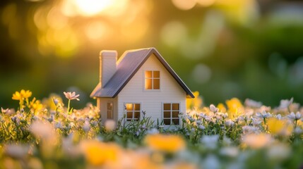Fototapete - create prompts for stock photos related to real estate concept business, home insurance and real est