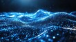 © Alfath - Abstract blue digital wave particle background.