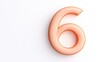 © Thanawat - A simple, stylized number '6' in a soft peach color against a white background.