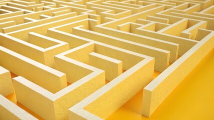 3d maze with yellow background