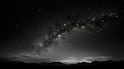 Wall Mural - night black and white space