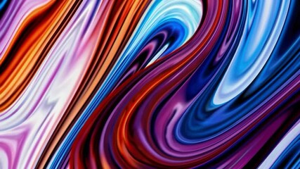 Poster - Abstract vibrant swirling waves in purple and blue hues. Modern art concept