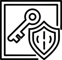 Fototapete - Security key and shield icon representing protection and safety.