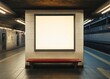 © El Media - Blank Advertisement Billboard at Subway Station with Bench and Lighting