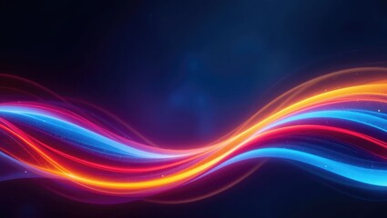 Wall Mural - Vibrant Colorful Abstract Wave of Light and Energy Flowing Against a Dark Background