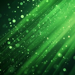 Leinwandbilder - Emerald Radiance: An Abstract Green Background with Light Streaks and Sparkling Bokeh Effect