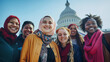© tiagozr - Diverse group of women smiling near Capitol Building.