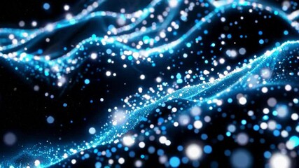 Poster - Abstract background with glowing blue particles on a dark backdrop, futuristic concept