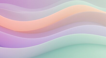Wall Mural - soft, flowing abstract waves in pastel colors, creating a sense of calm and serenity, suitable for w