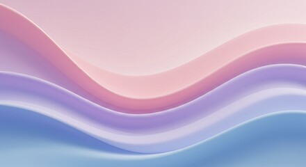 Wall Mural - soft, flowing abstract waves in pastel colors, creating a sense of calm and serenity, suitable for w