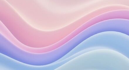 Wall Mural - soft, flowing abstract waves in pastel colors, creating a sense of calm and serenity, suitable for w