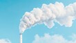 © xbzz - Industrial Smoke Stack with Emissions Against a Blue Sky, Pollution Impact Concept