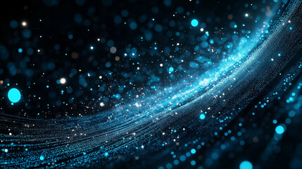 Wall Mural - abstract light trails: a mesmerizing display of glowing blue and white light trails, swirling and da
