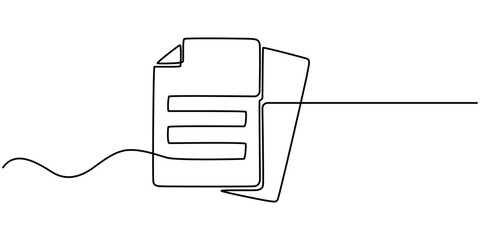 One continuous line vector drawing of a folder. Outline documents background icon. Saving securities vector icon. Vector illustration,  Clipboard with checklist. Continuous line one drawing. Simple.